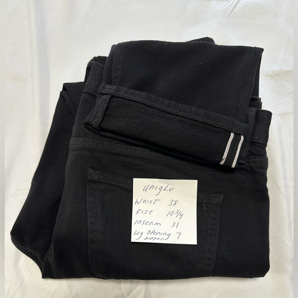 Men's Uniqlo selvedge Black Jeans